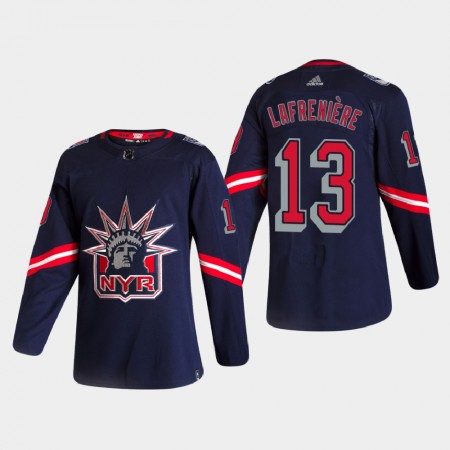 New York Rangers Alexis Lafreniere 13 2020-21 Reverse Retro Authentic Shirt - Mannen